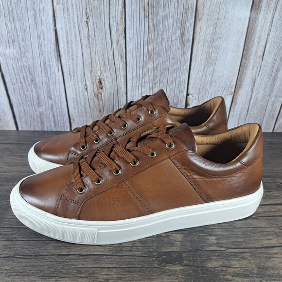 Born Other - Born Reserve Low Top Leather Sneaker Men's Sz 10.5 Tan Tobacco Brown (VGC)